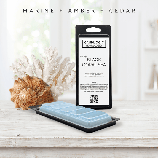 No. 035 Black Coral Sea wax melt - Marine, Amber & Cedar