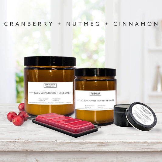 No. 008 Iced Cranberry Refresher candle size group