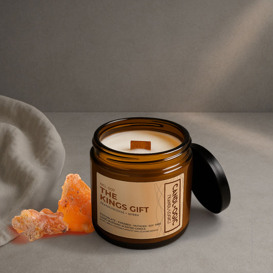 Frankincense-Myrrh Home Fragrance No. 007 The King's Gift Scented Wood Wick Candle