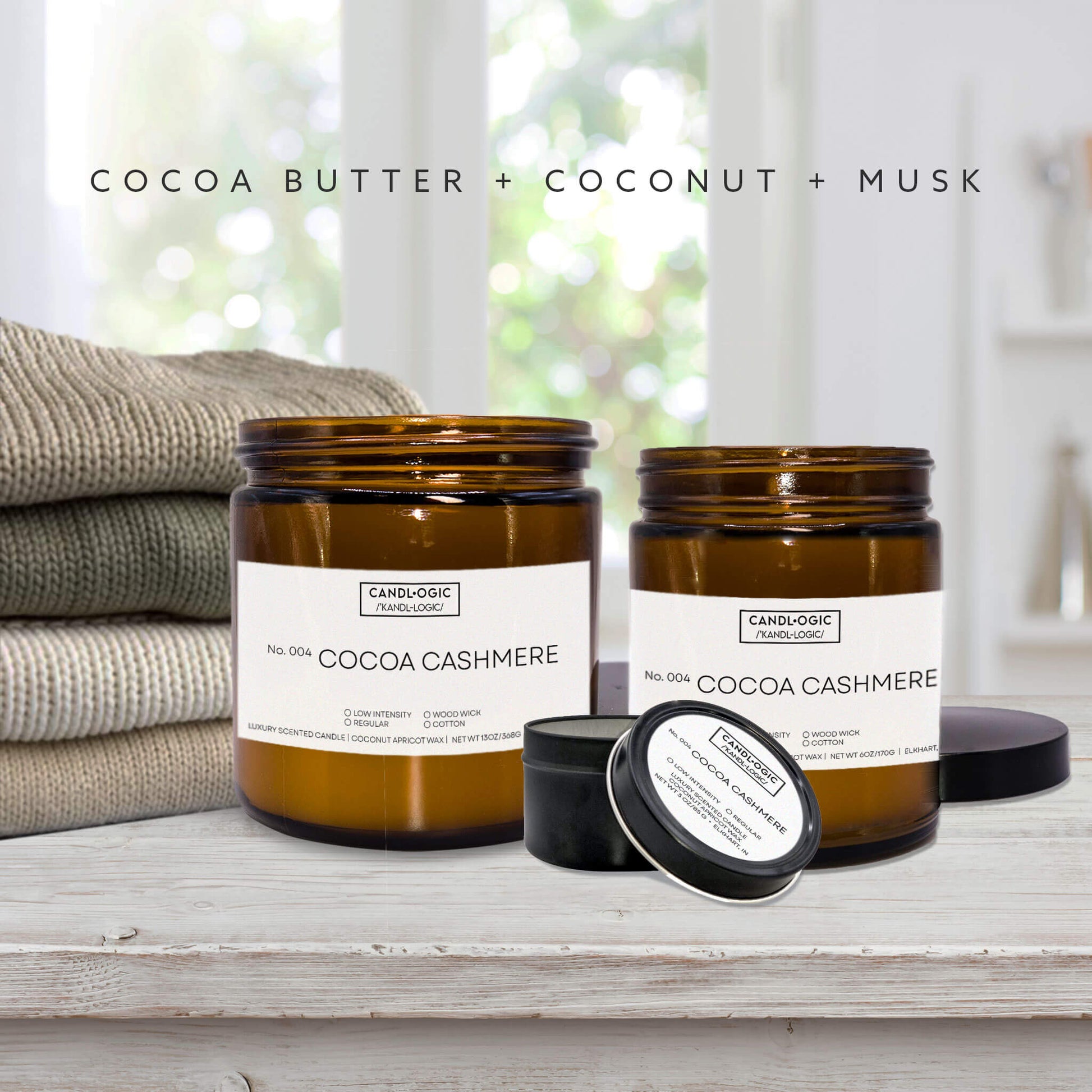 No. 004 Cocoa Cashmere candle size group