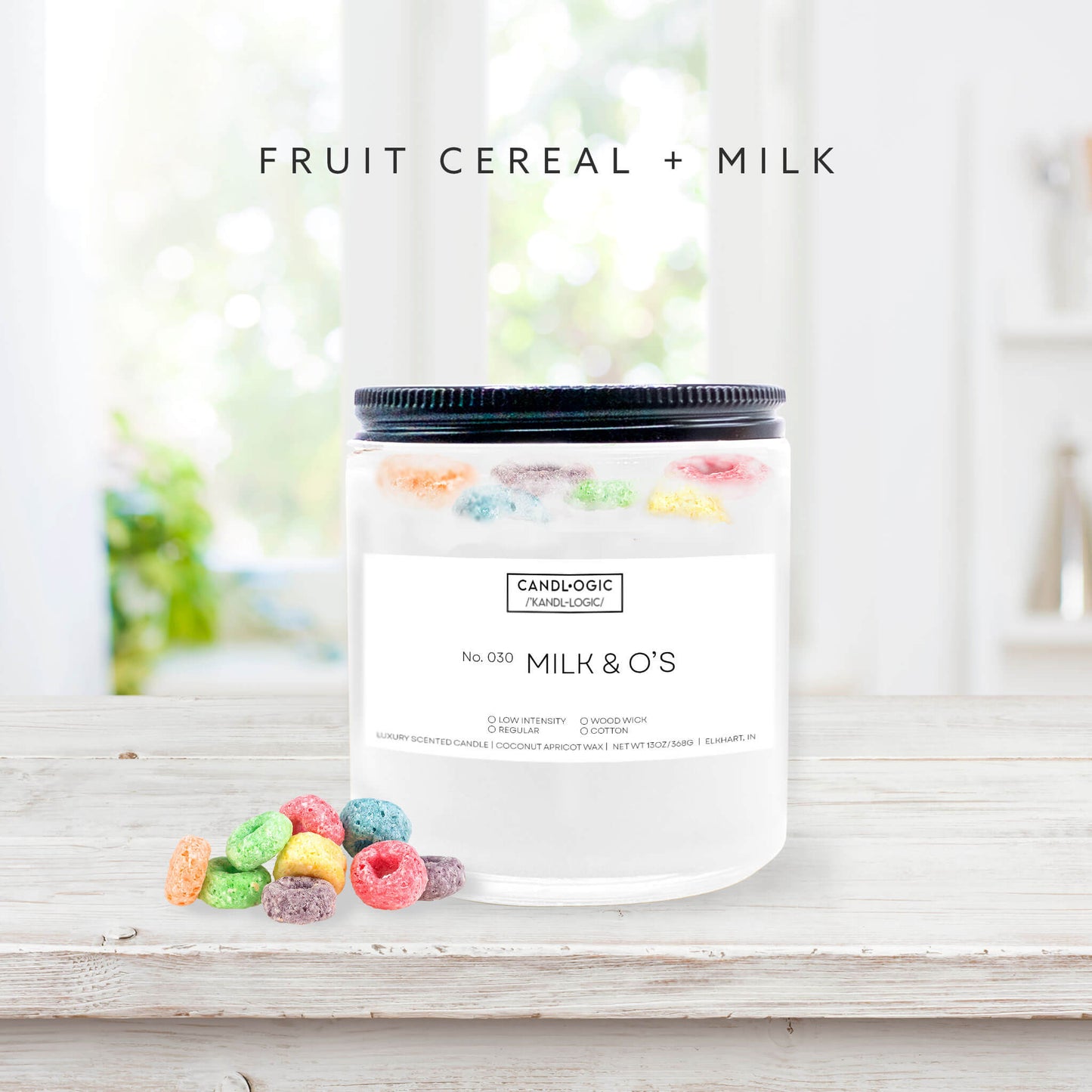 No. 030 Milk & O's candle - Fruit Cereal & Milk
