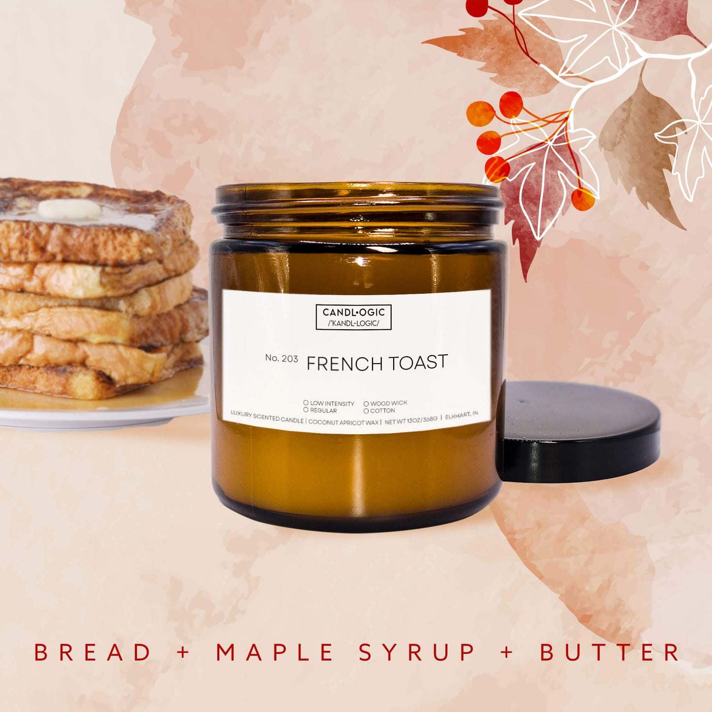 No. 203 Pecan Maple Waffles - Bread, Maple Syrup & Butter
