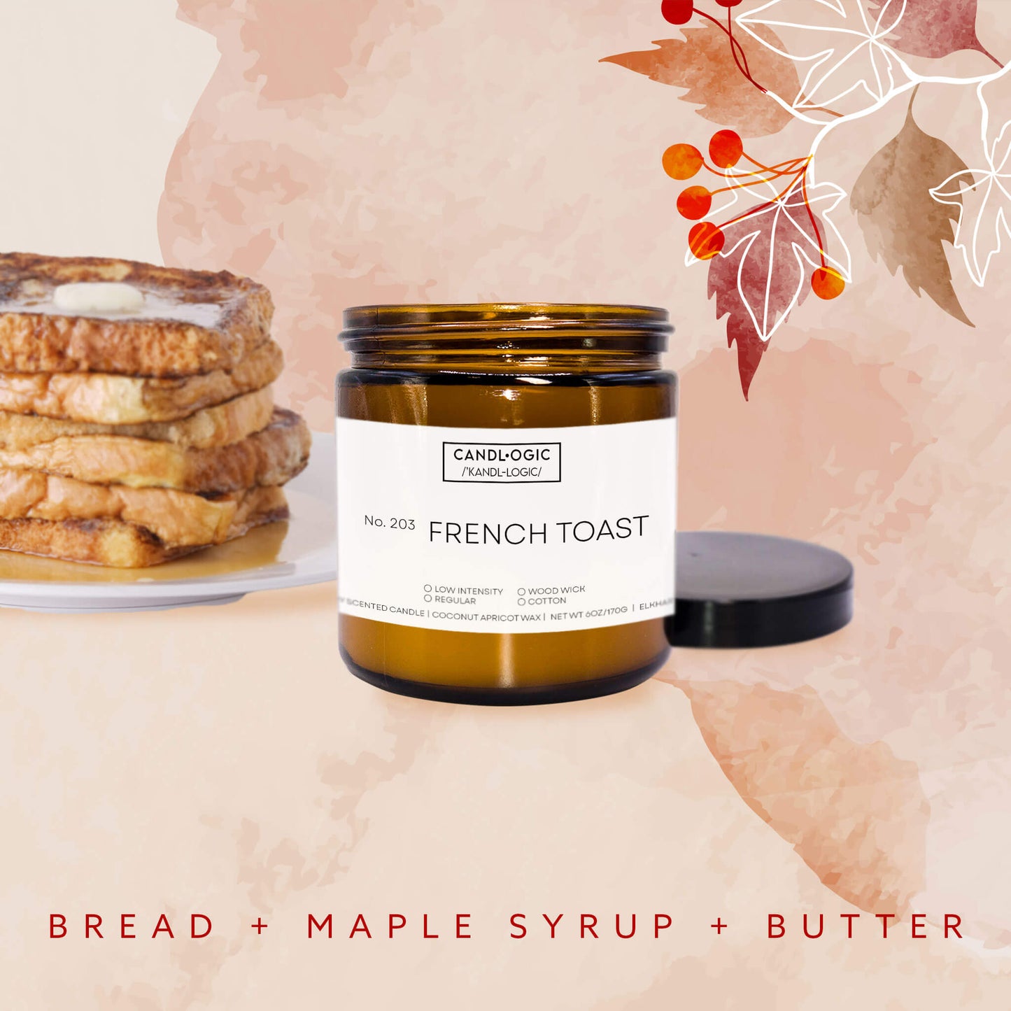 No. 203 Pecan Maple Waffles - Bread, Maple Syrup & Butter