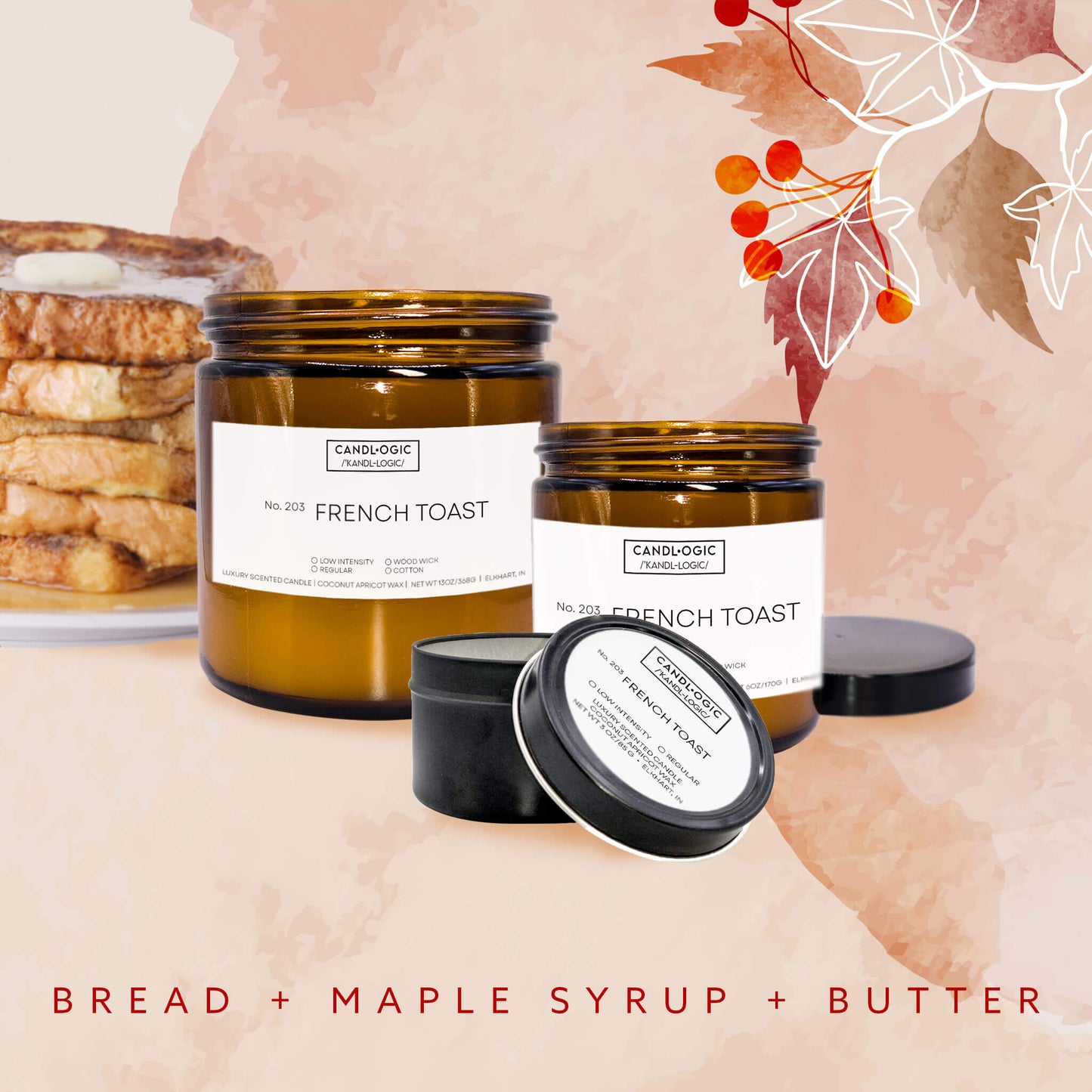 No. 203 Pecan Maple Waffles - Bread, Maple Syrup & Butter