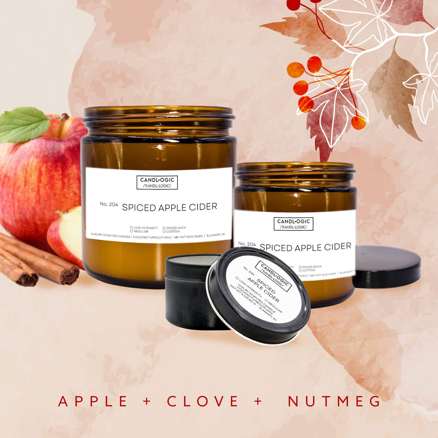 No. 204 Spiced Apple Cider candle - Apple, Clove & Nutmeg