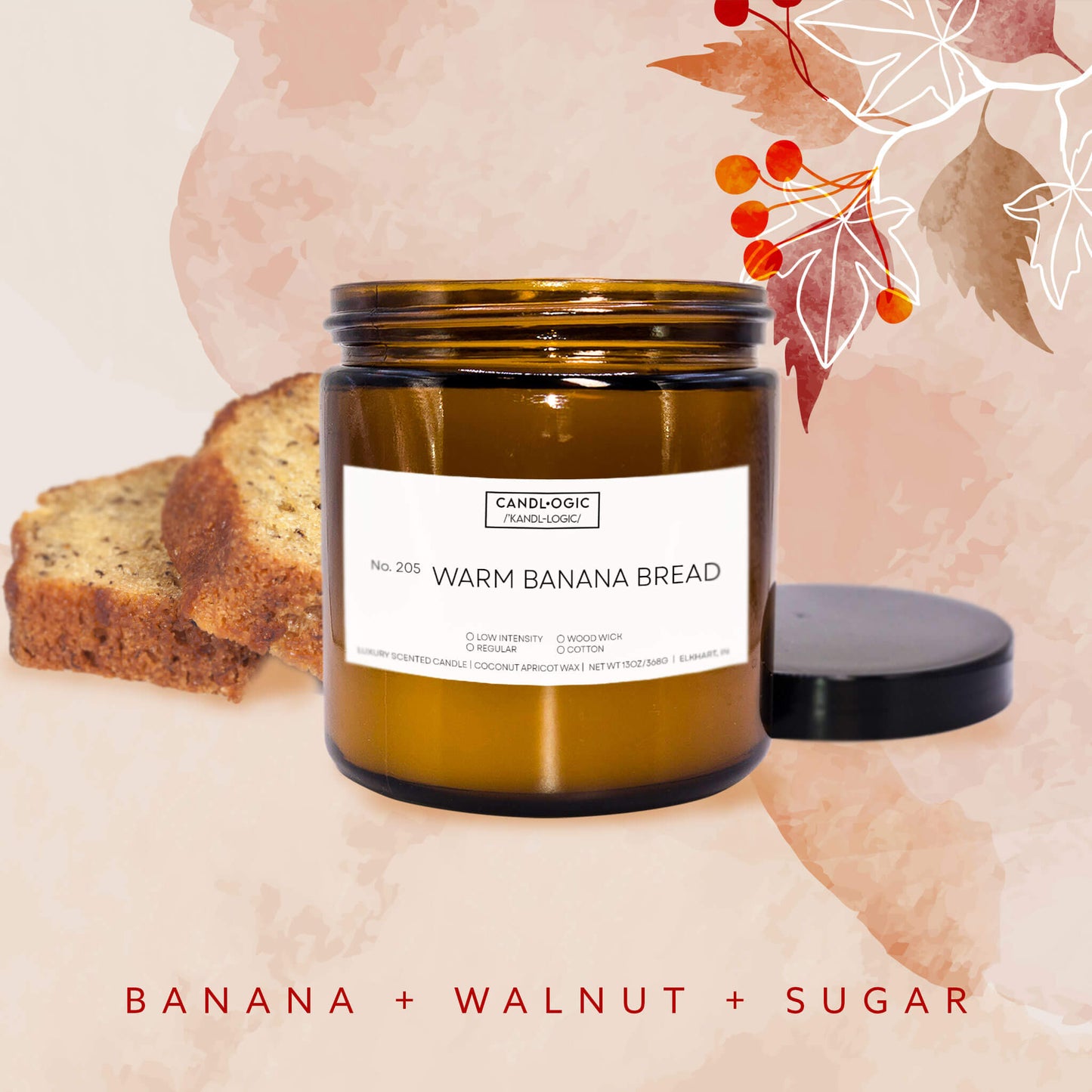 No. 205 Warm Banana Bread candle - Banana, Walnut & Sugar
