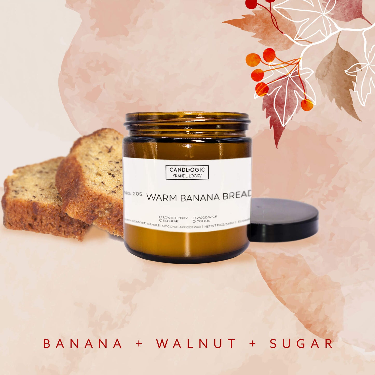 No. 205 Warm Banana Bread candle - Banana, Walnut & Sugar