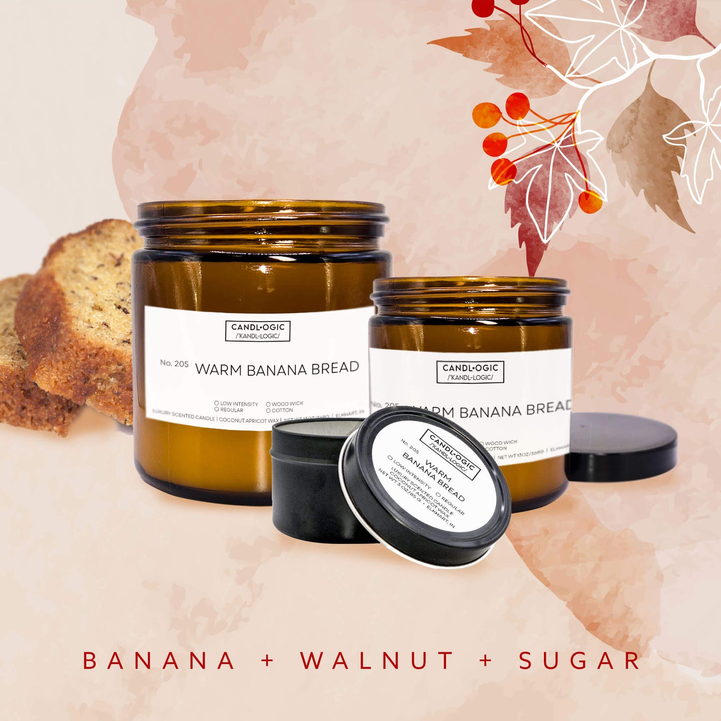 No. 205 Warm Banana Bread candle - Banana, Walnut & Sugar